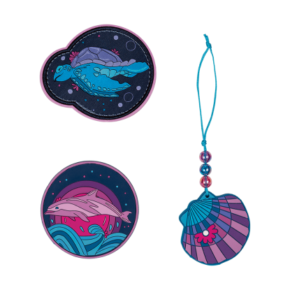 DerDieDas, Wechselbuttons, 3-tlg Set, „Deep Ocean“