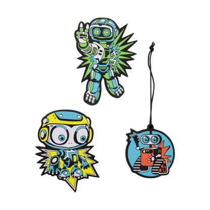 DerDieDas, Wechselbuttons, 3-tlg Set, „Blue Robot“ DerDieDas, Wechselbuttons, 3-tlg Set, „Blue Robot“