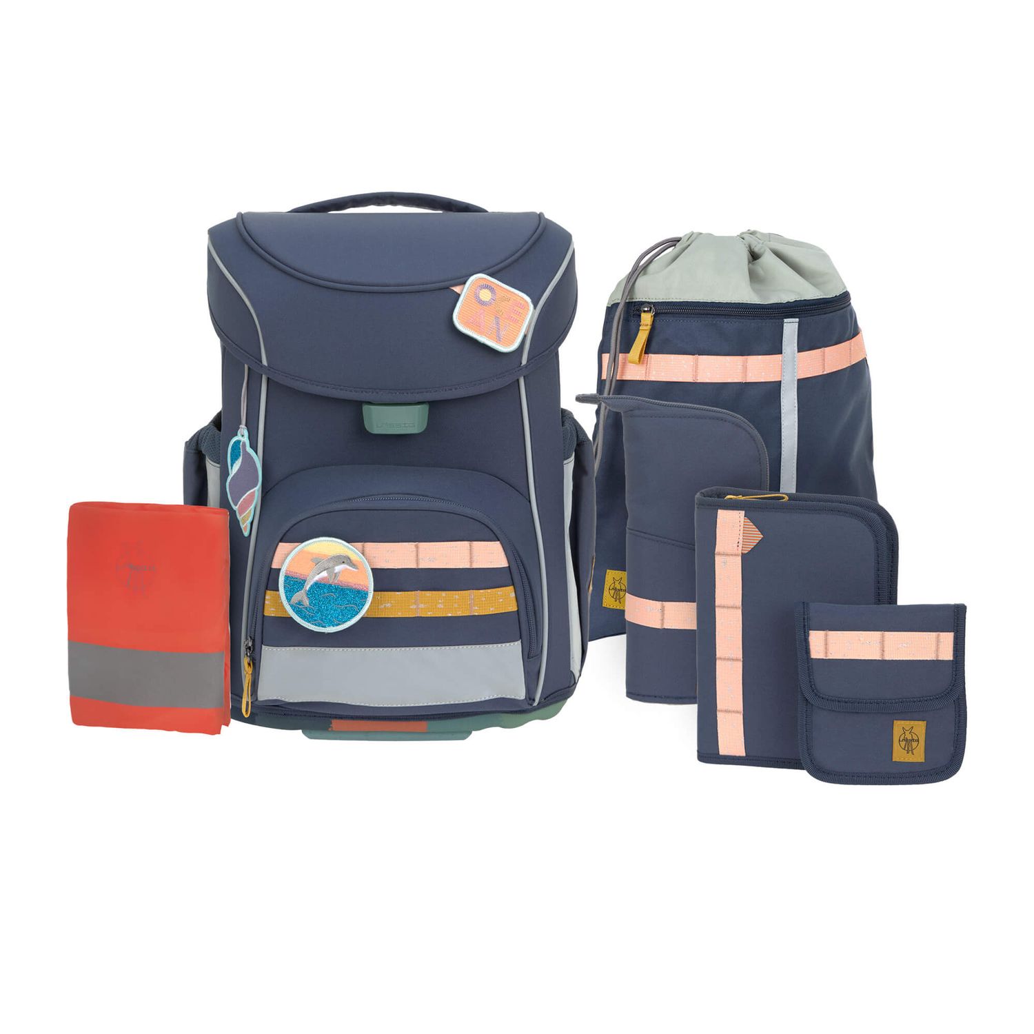 Lässig Schulranzen-Set 7tlg. *SLIM Unique navy