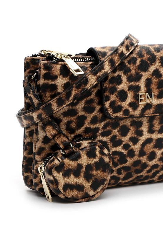 Emily & Noah  Umhängetasche klein *Hanna beige/braun Leo-Look