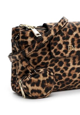 Emily & Noah  Umhängetasche klein *Hanna beige/braun Leo-Look