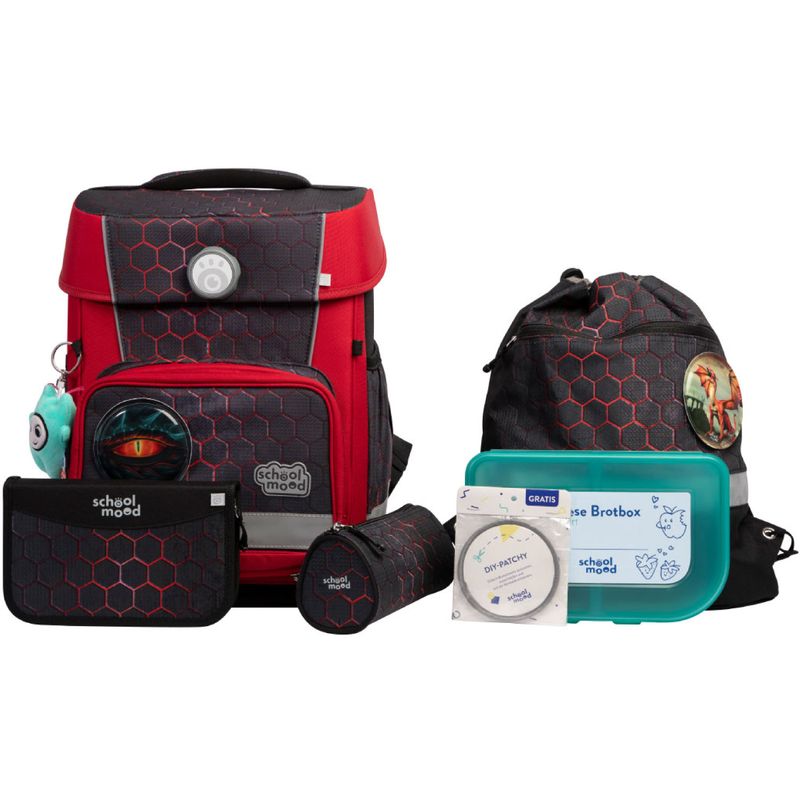 School Mood, Schulranzen - Set (7-teilig), Champion PRO Mika (Drache) School Mood, Schulranzen - Set (7-teilig), Champion PRO Mika (Drache)