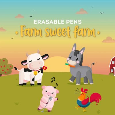 LEGAMI, löschbarer Gelstift  4er Set *Farm Sweet Farm
