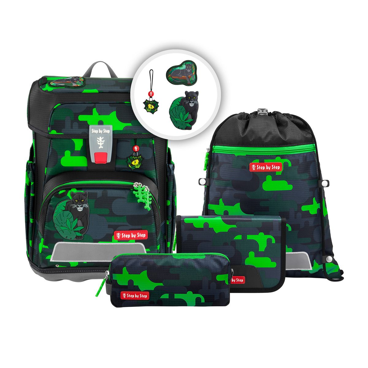 Step by Step, Cloud, Schulranzen-Set, 5 teilig, *Black Cat Chiko Step by Step, Cloud, Schulranzen-Set, 5 teilig, *Black Cat Chiko