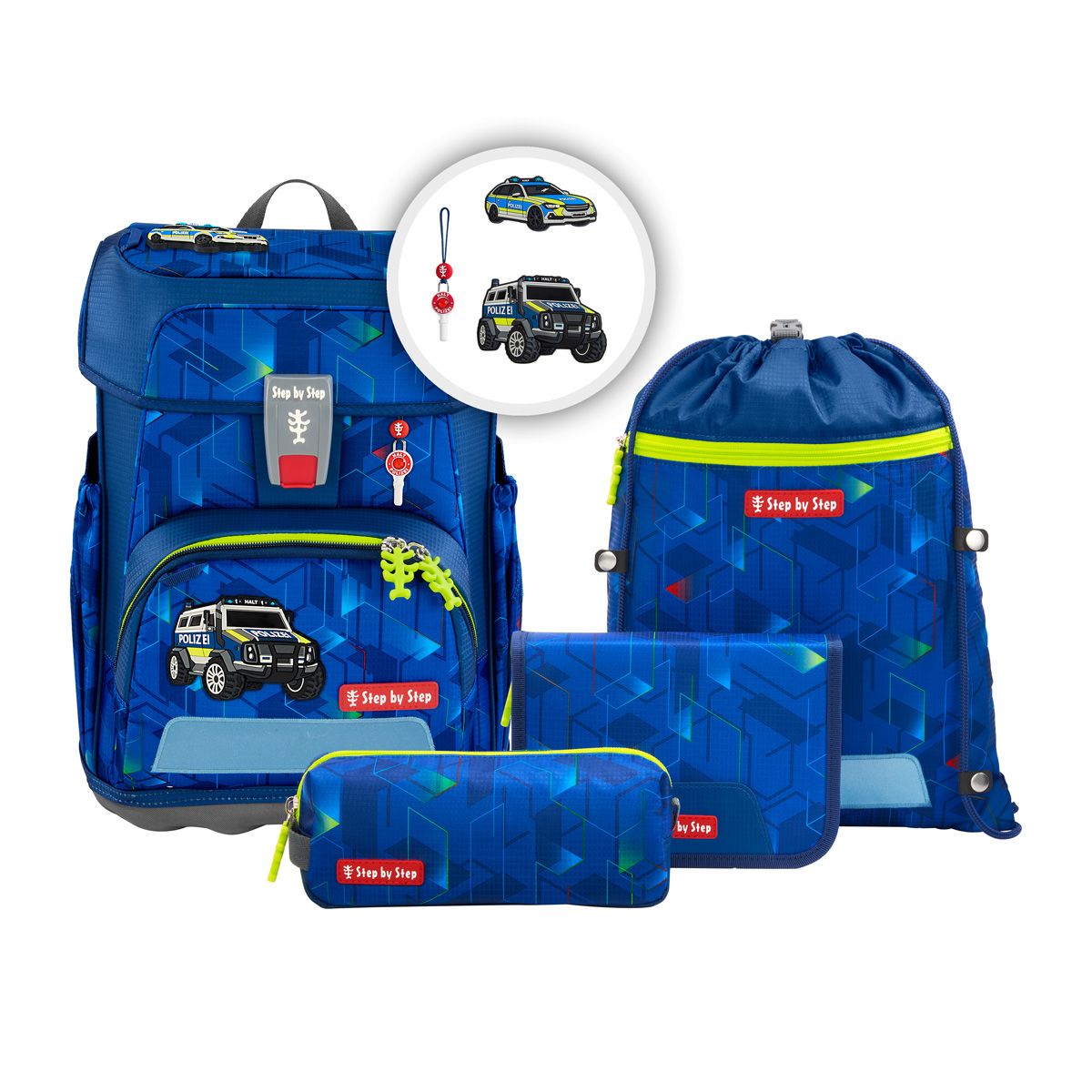 Step by Step, Cloud, Schulranzen-Set, 5 teilig *Police Truck Charly Step by Step, Cloud, Schulranzen-Set, 5 teilig *Police Truck Charly