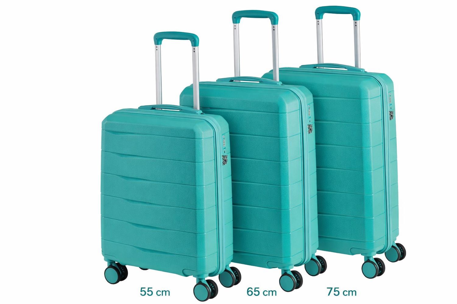 3.tlg.Koffer-Set d&n (S*M*L) türkis, Polypropylen