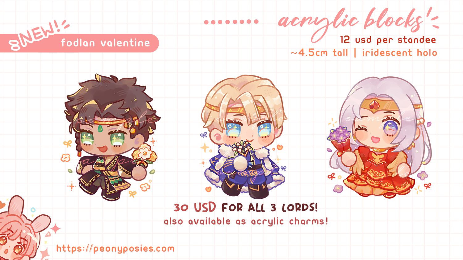 [ PO: CLOSED ] Fodlan Valentine Acrylic Block