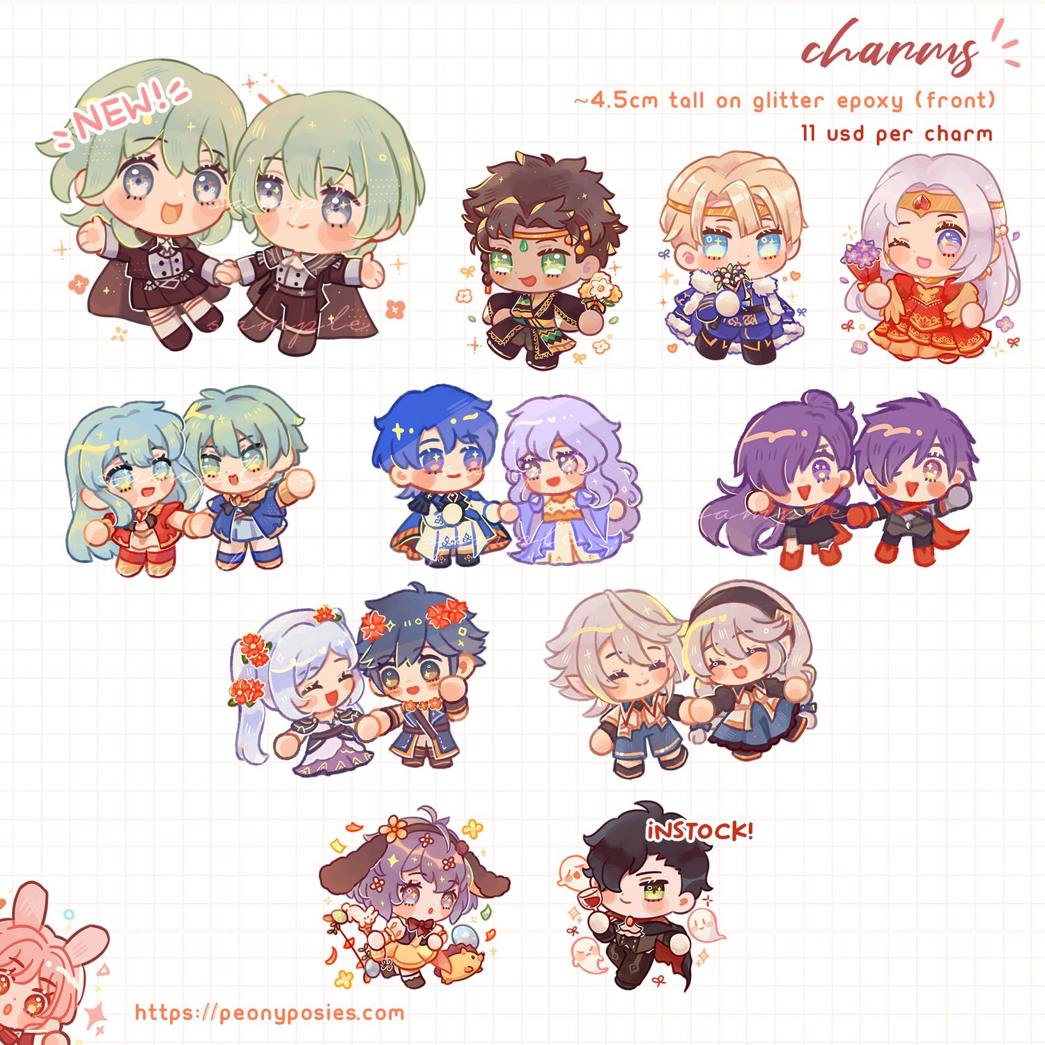 [ PO: CLOSED ] FE3H Glitter Epoxy Charms