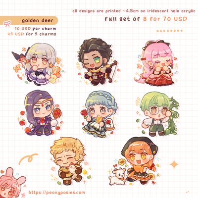 [ PO: CLOSED ] Golden Deer &amp; Fables Charm Set