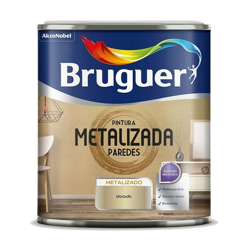 PINTURA METALIZADA PAREDES DORADA Y PLATA