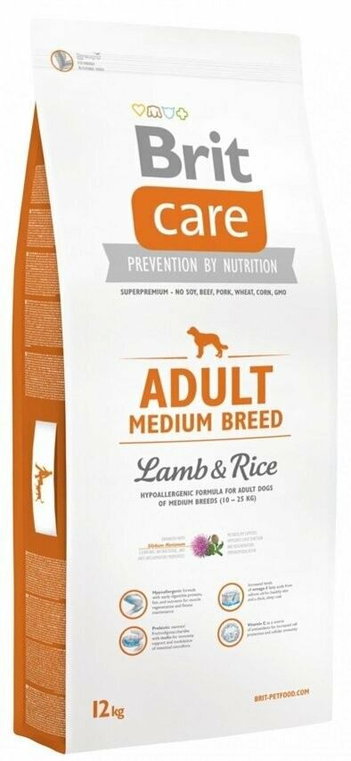 BRIT CARE Adult Medium Breed Lamb &amp; Rice 12kg