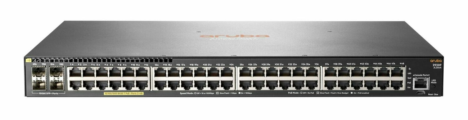 Aruba 2930F 48G PoE+ 4SFP+ Managed Stackable Switch (370W)