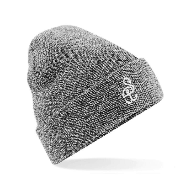 SANDHAFEN Beanie Heather Grey Logo