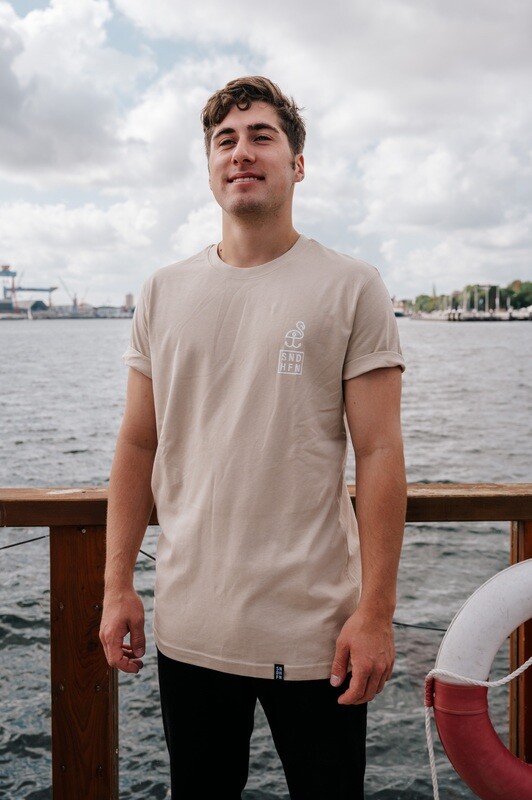 SANDHAFEN T-Shirt minimal (sand+weiß)