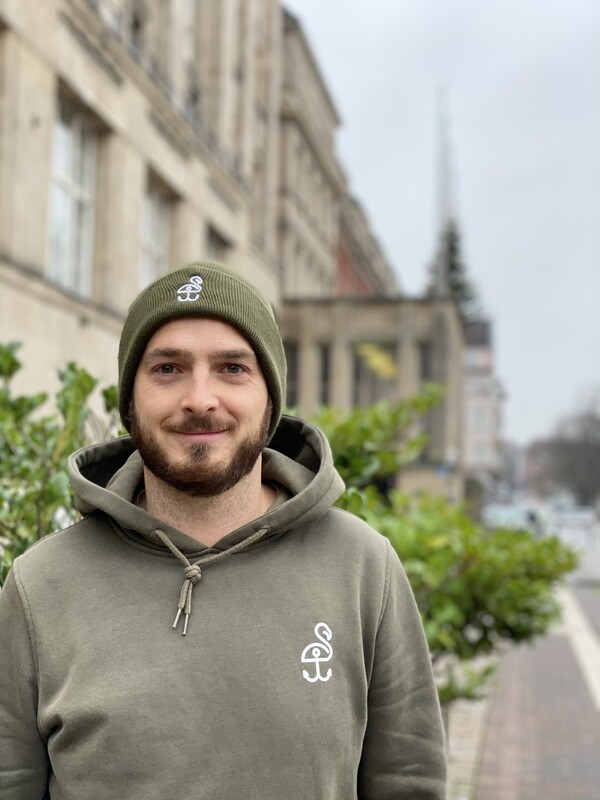 SANDHAFEN Beanie Moss Green Logo