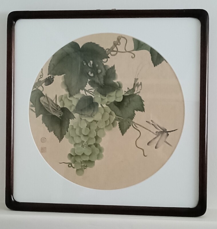 Grapes and Grass Bugs 葡萄草虫图（仿宋画）