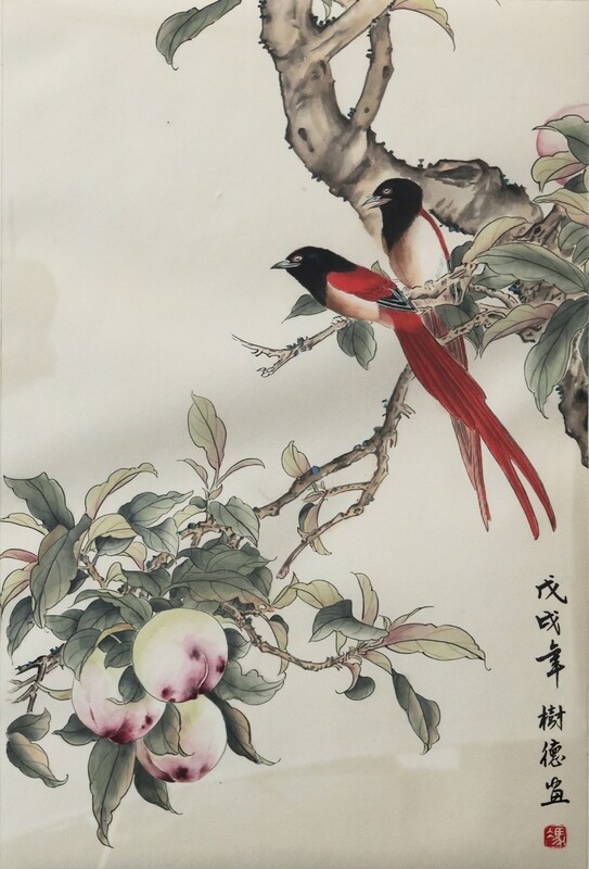 Peaches and Paradise Flycatchers 桃带双寿