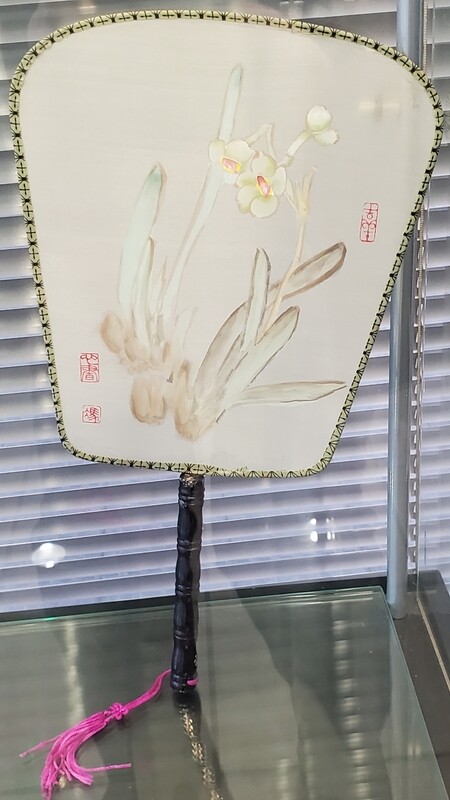 Hand-Painted Silk Fan #9
