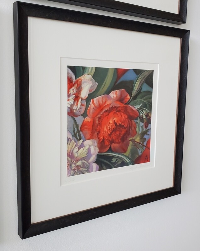 Baroque Inspired Red Peony - archival print