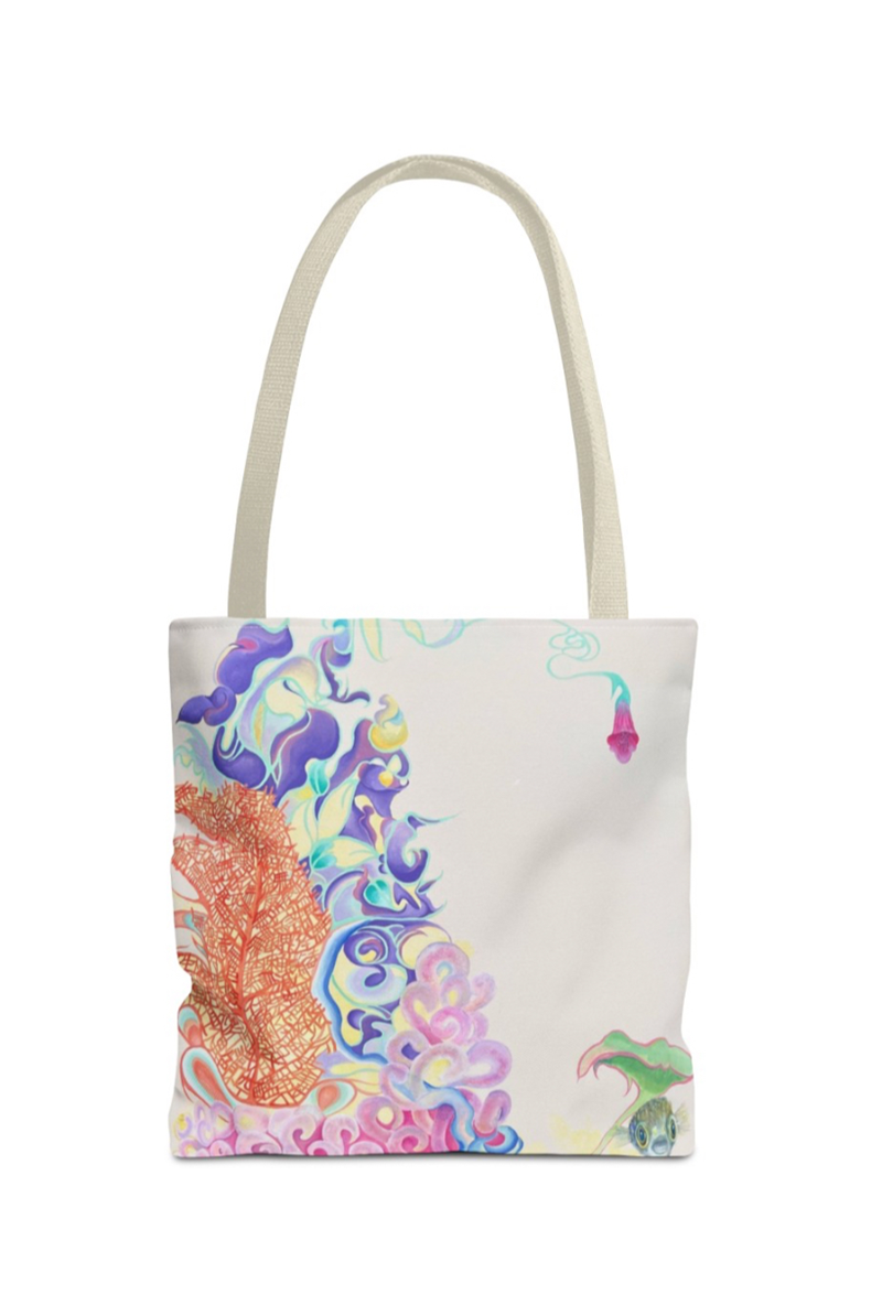 Tote Bag (AOP) - Joy - White 16 x 16