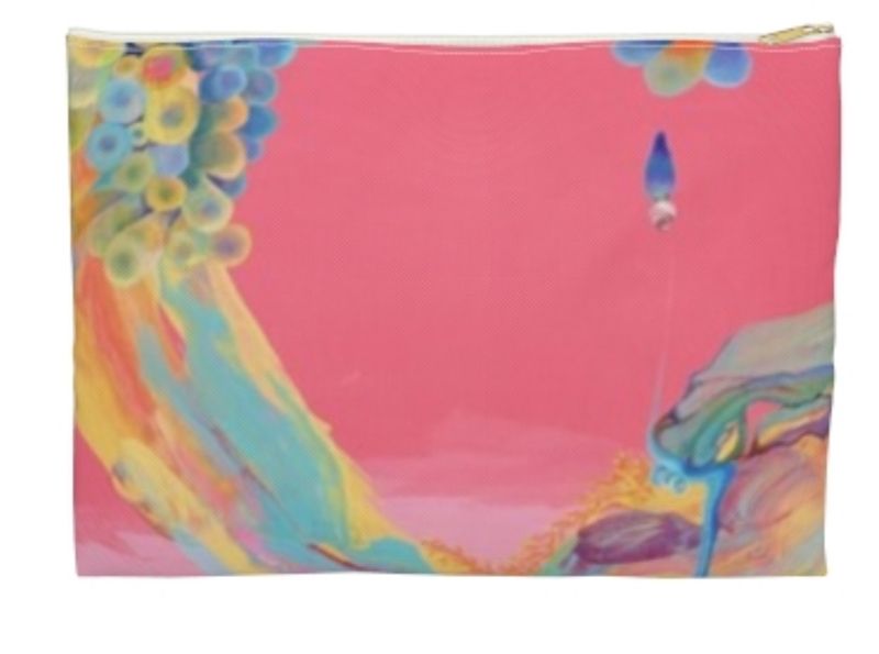 Accessory Pouch - Rainbow Bridge - small - white zipper