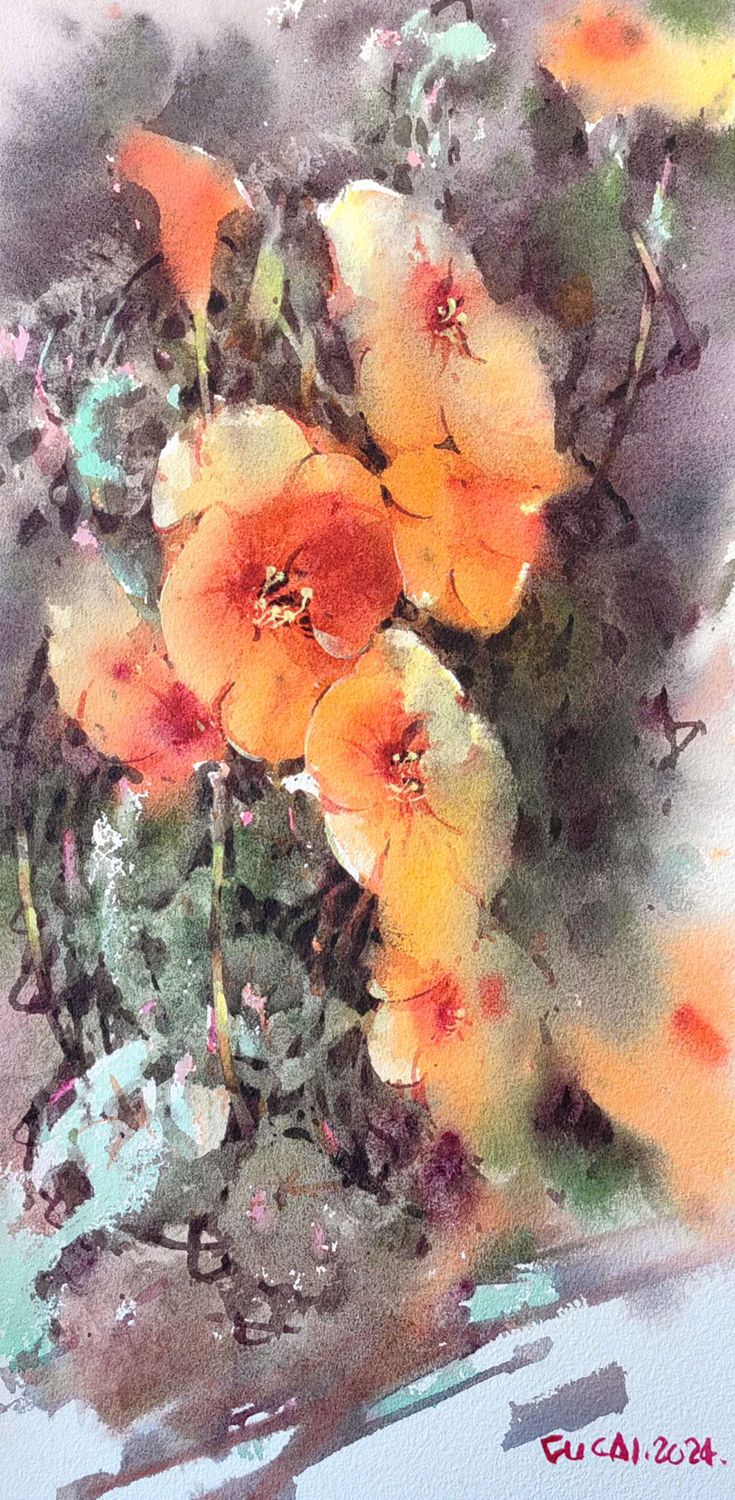 Poppies No.2 竖幅花卉