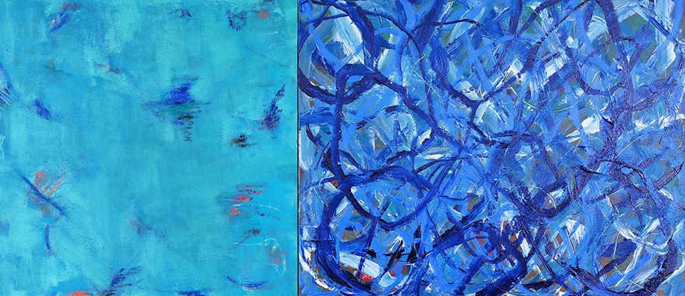 Blues without Borders (diptych)  无边界蓝调 (二联画)