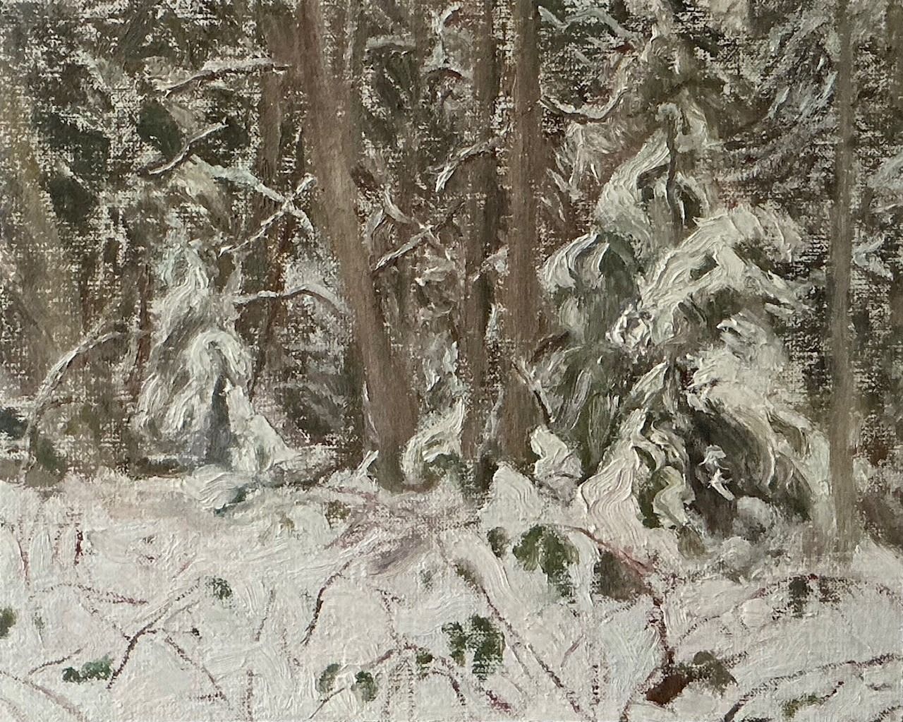 Snowfall, Brown and Green Interior
