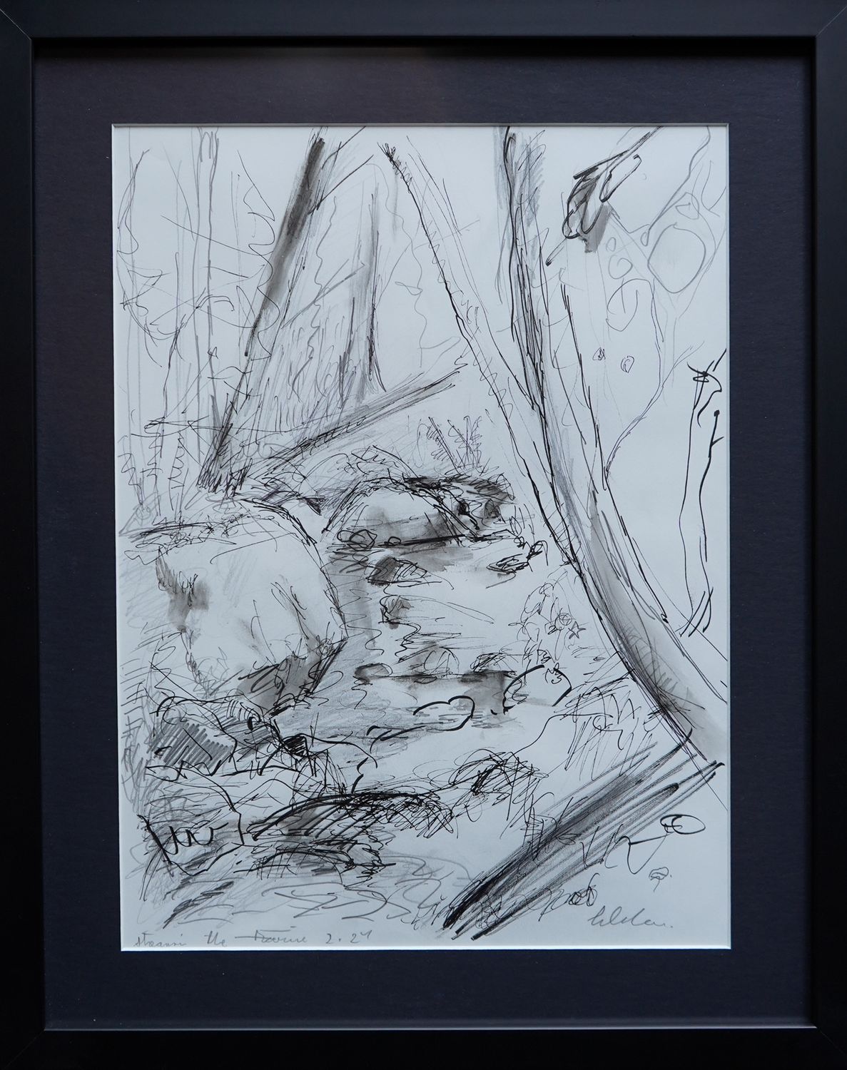 Stream in the Ravine Sketch 峡谷溪流速写