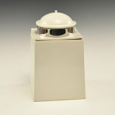 Canisters White Porcelain stainless steel band Canisters White Porcelain stainless steel band