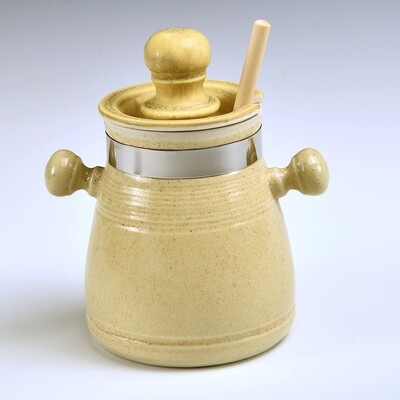 Honey/Sugar Jars with stainless detailing and free spoon or honey sticks Honey/Sugar Jars with stainless detailing and free spoon or honey sticks