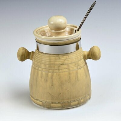Honey/Sugar Jars with stainless detailing and free spoon or honey sticks Honey/Sugar Jars with stainless detailing and free spoon or honey sticks