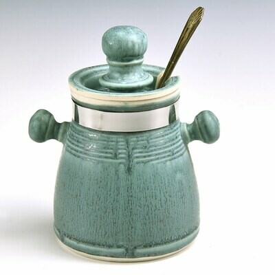 Honey/Sugar Jars with stainless detailing and free spoon or honey sticks Honey/Sugar Jars with stainless detailing and free spoon or honey sticks