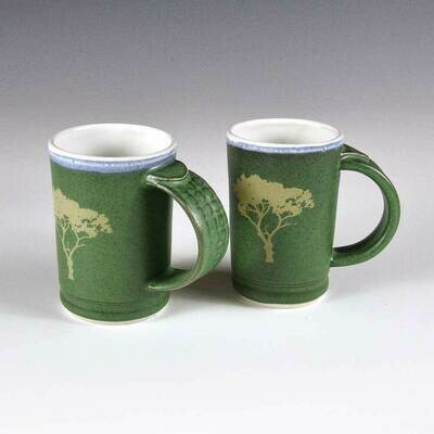 Demi-size Tree Mugs with Beautiful Rustic Green colors. Porcelain with our custom-designed Demi-size Tree Mugs with Beautiful Rustic Green colors. Porcelain with our custom-designed