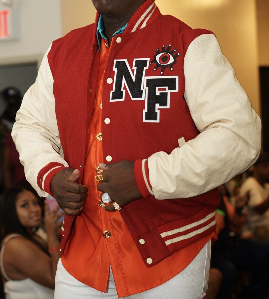 No Fear No Regrets “RED APPLE” Evil Eye Varsity Jacket With Swarovski Crystals. (PREORDER‼️)