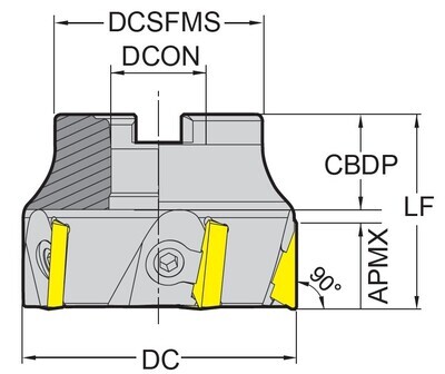 YG-1 Milling Body 90º (TPKN/TPKR inserts)