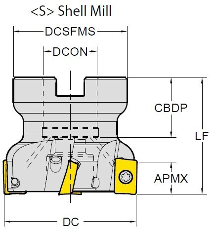 YG-1 Milling Body 90º (APKT inserts)