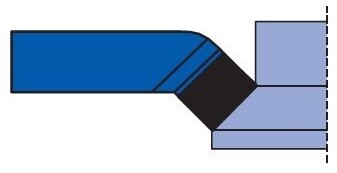 45º Cranked Turning Tool -Brazed on tip