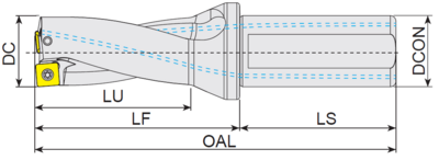 YG-1 U-Drill Using SPMX Inserts