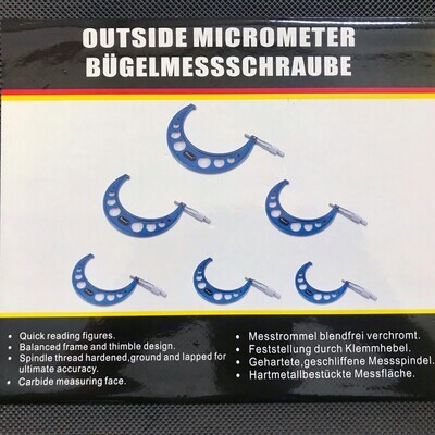 Dasqua 6pc Outside Micrometer set 150-300mm (Half Round)