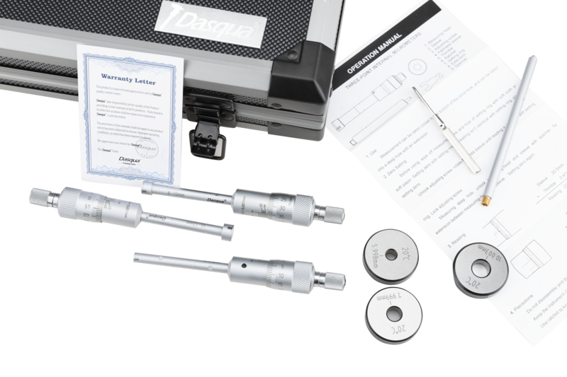Dasqua Three Points Inside Micrometer Set 0.005mm Acc
