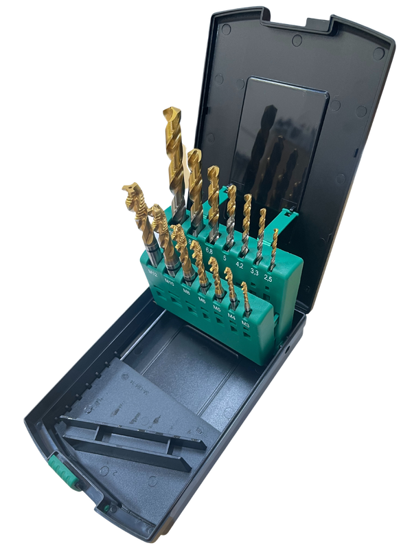 YG-1 HSS-E Combo Gold Spiral Flute Tap &amp; Gold-P Drill Set