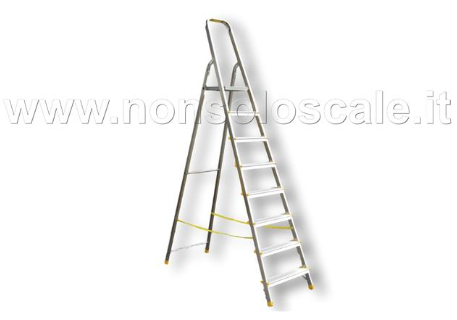 Scala in alluminio casalinga serie 900  8 gradini compreso pedana   ALVE