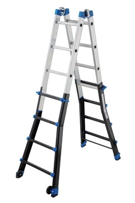 Scala in alluminio telescopica professionale 4+4 gradini GIERREPRO   GIERRE