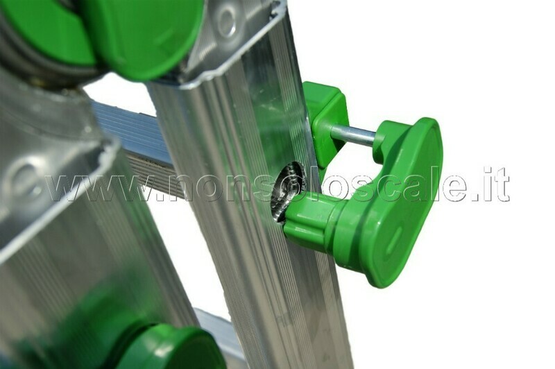 Scala in alluminio telescopica EUROBRIKO16 3+3 gradini   EUROPEAN NORM FACAL