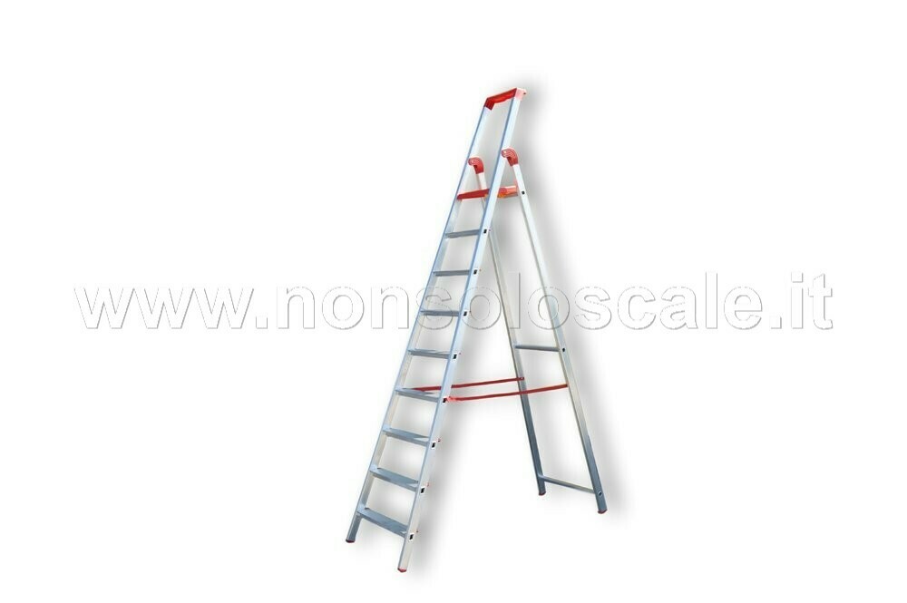 SCALA ALLUMINIO TIKAL 9 GRADINI COMPRESA PEDANA   DOIN