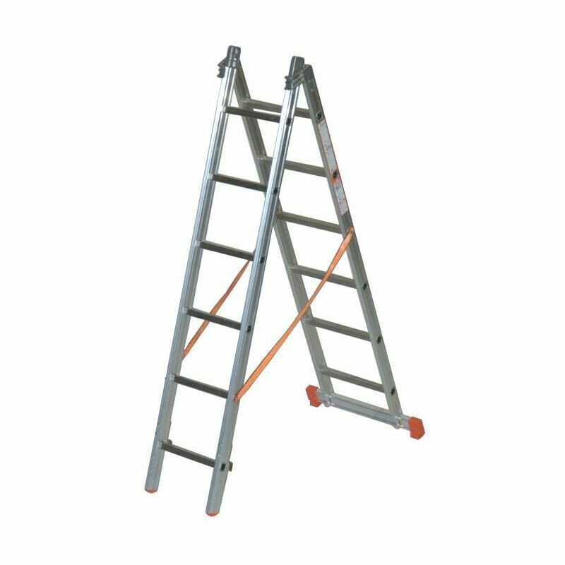 Scala in alluminio trasformabile GENIA 6+6 gradini (2 RAMPE)   FACAL