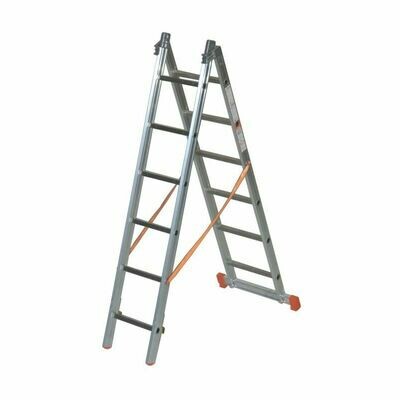 Scala in alluminio trasformabile GENIA 6+6 gradini (2 RAMPE)   FACAL