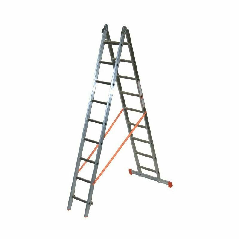 Scala in alluminio trasformabile GENIA 9+9 gradini (2 RAMPE)   FACAL