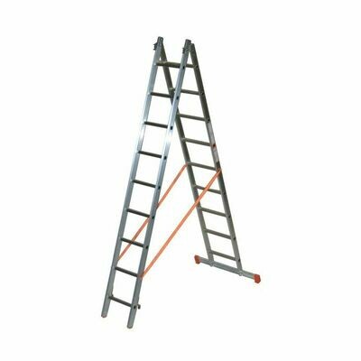 Scala in alluminio trasformabile GENIA 9+9 gradini (2 RAMPE)   FACAL